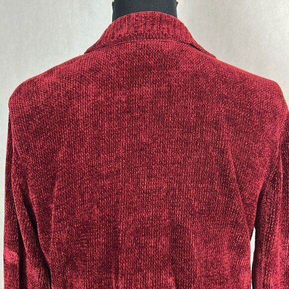 Vtg Bushwacker Button Front Cardigan Sz Medium Burgundy Long Sleeve Collar - Picture 5 of 9